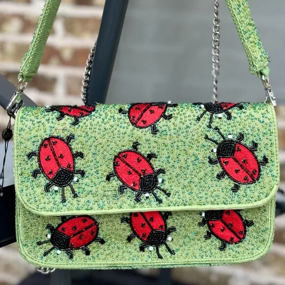 NEW America and Beyond Ladybug Viral Beaded Bag - Picture 1 of 11